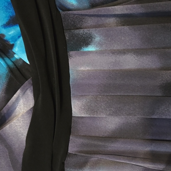 JFW, Maxi Dress, Strapless, Med, Floral Print, Black, Blue, Elastic Back, Tie - Picture 7 of 9